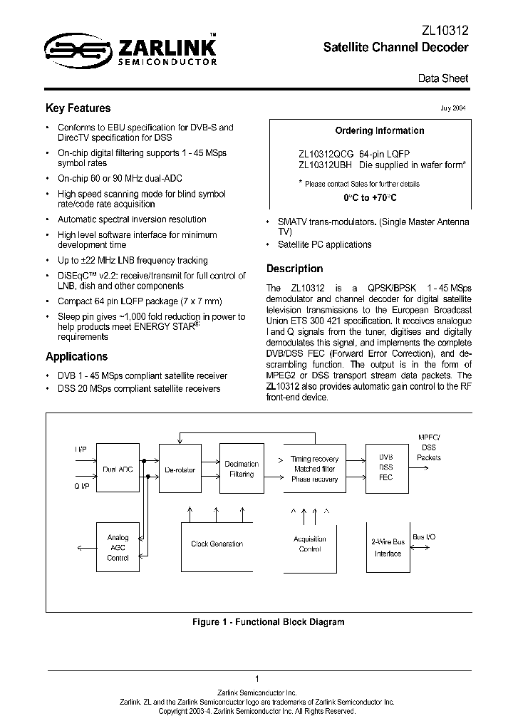 ZL10312UBH_7781898.PDF Datasheet