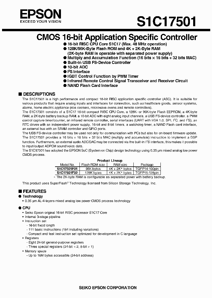 S1C17501_7781889.PDF Datasheet