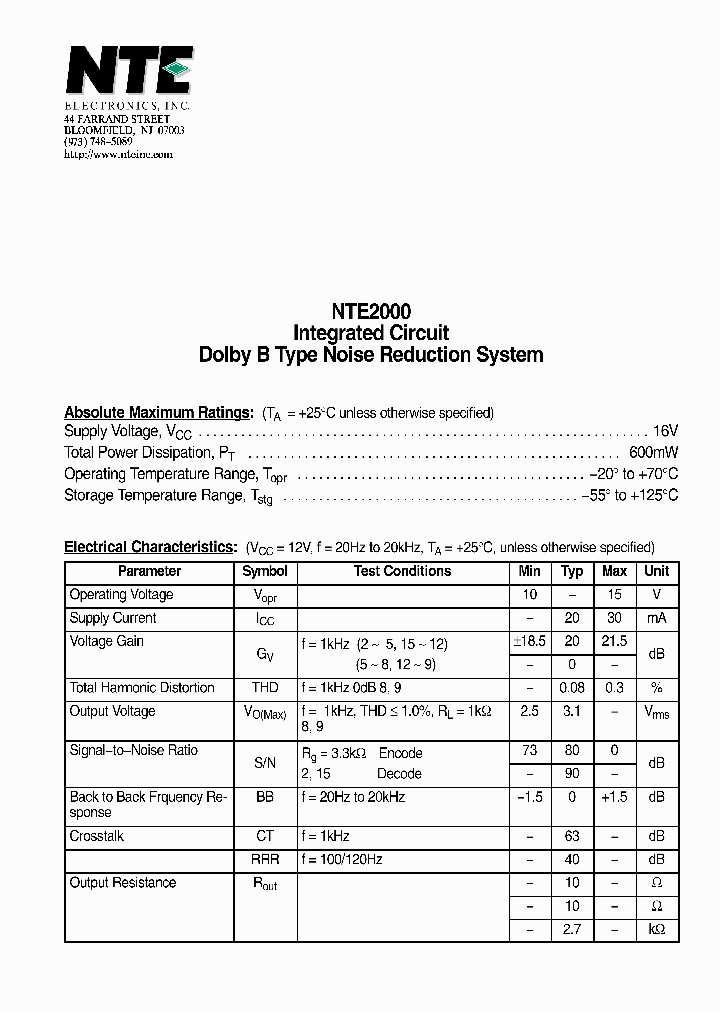 NTE2000_7772238.PDF Datasheet
