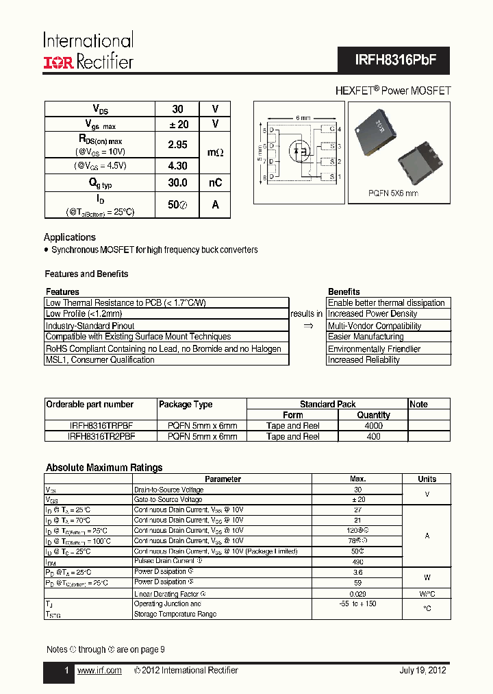 IRFH8316PBF_7773089.PDF Datasheet
