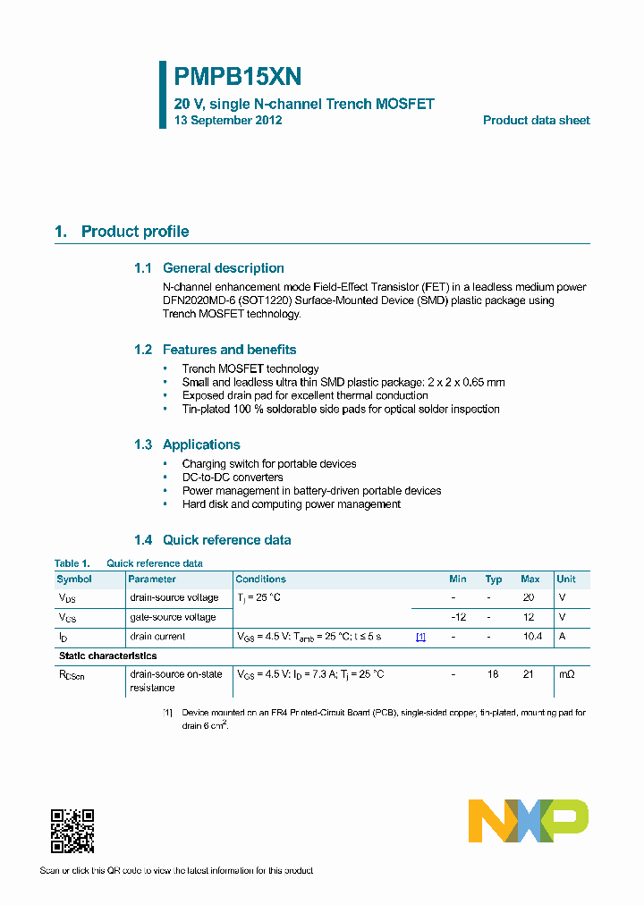 PMPB15XN_7827972.PDF Datasheet