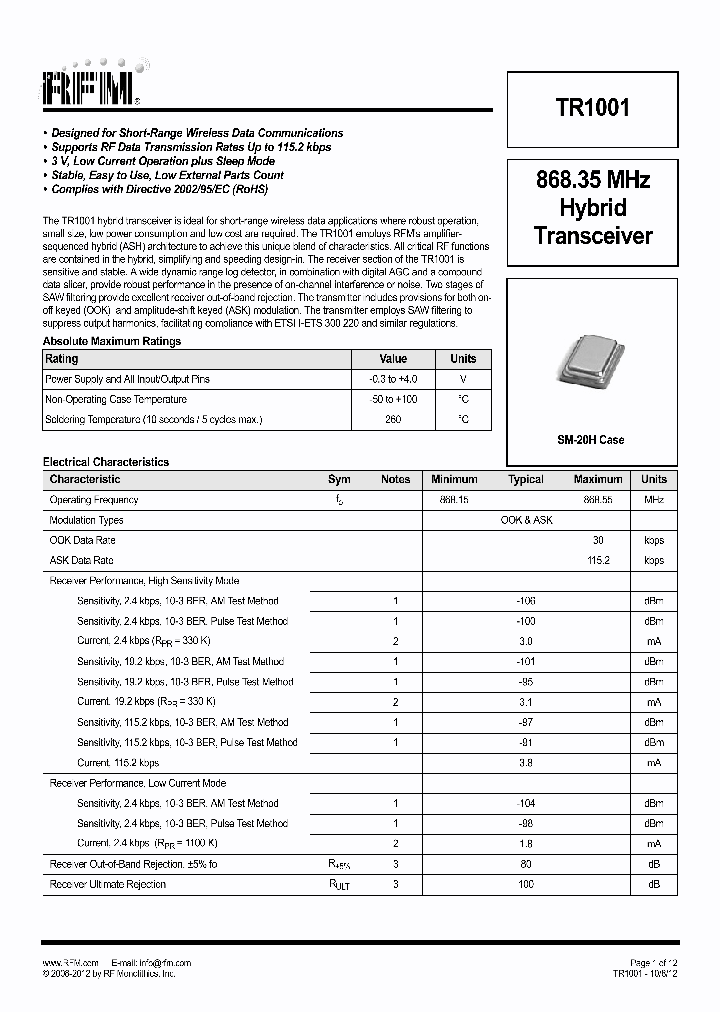 TR1001_7764864.PDF Datasheet