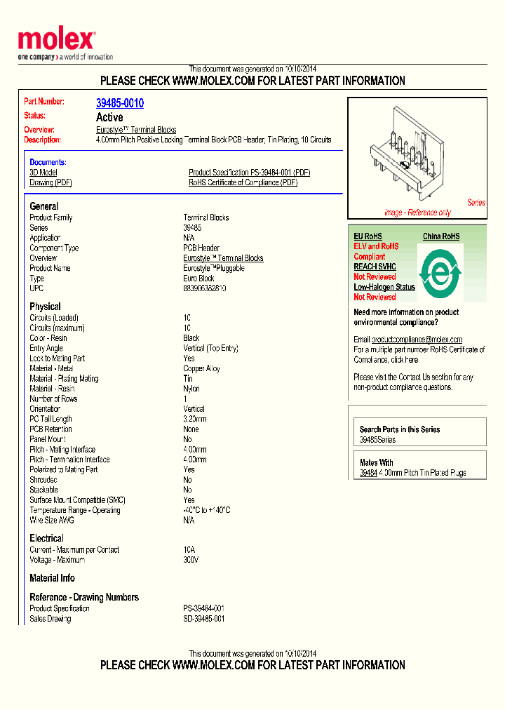 39485-0010_7791779.PDF Datasheet