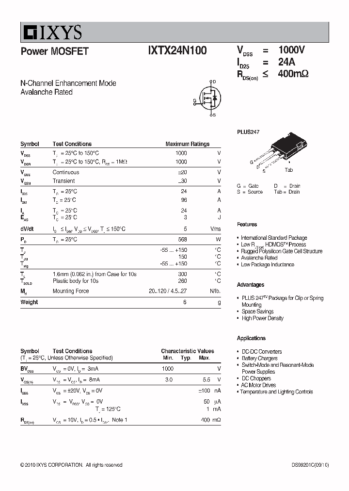 IXTX24N100_7792479.PDF Datasheet
