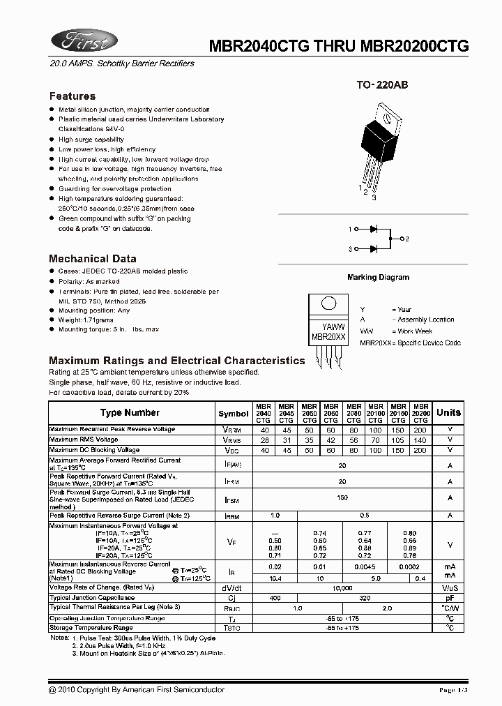 MBR2050CTG_7757054.PDF Datasheet