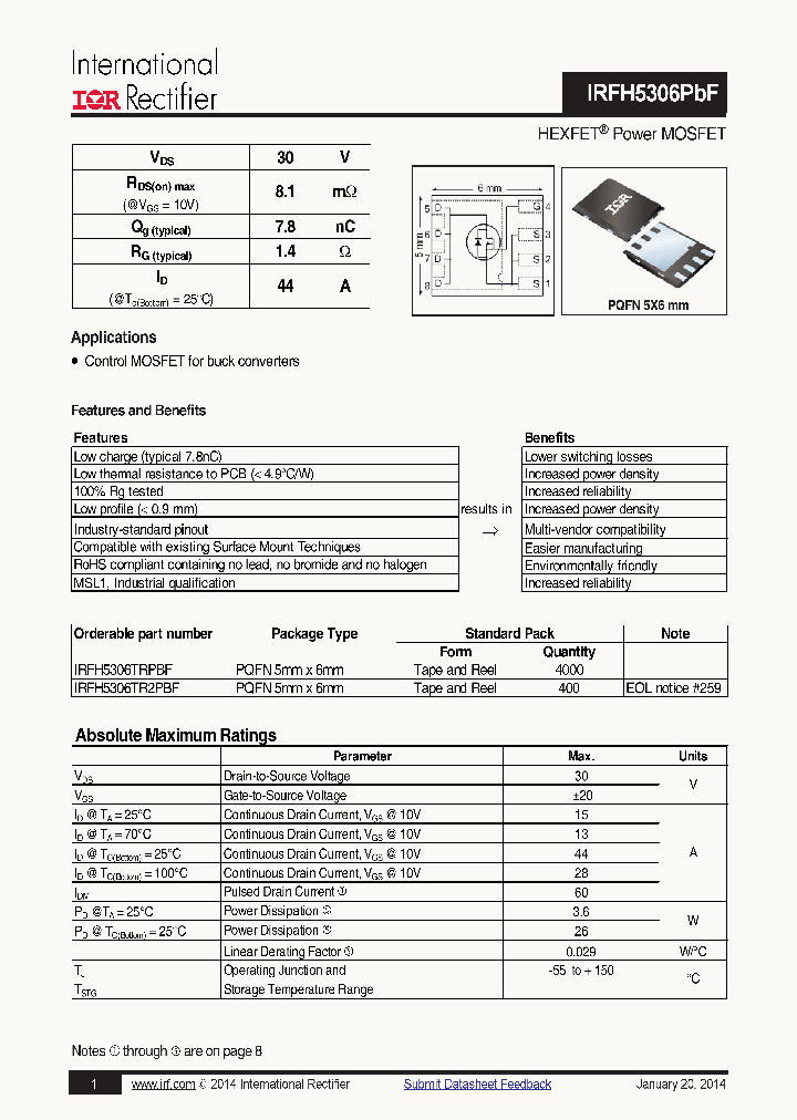IRFH5306TRPBF_7800027.PDF Datasheet