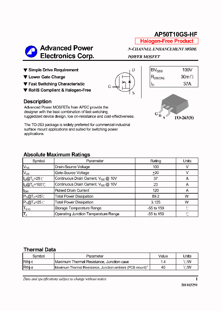 AP50T10GS-HF14_7828592.PDF Datasheet