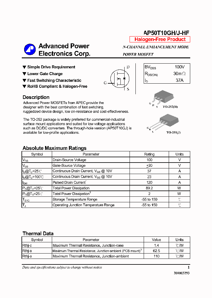AP50T10GH-HF14_7828585.PDF Datasheet
