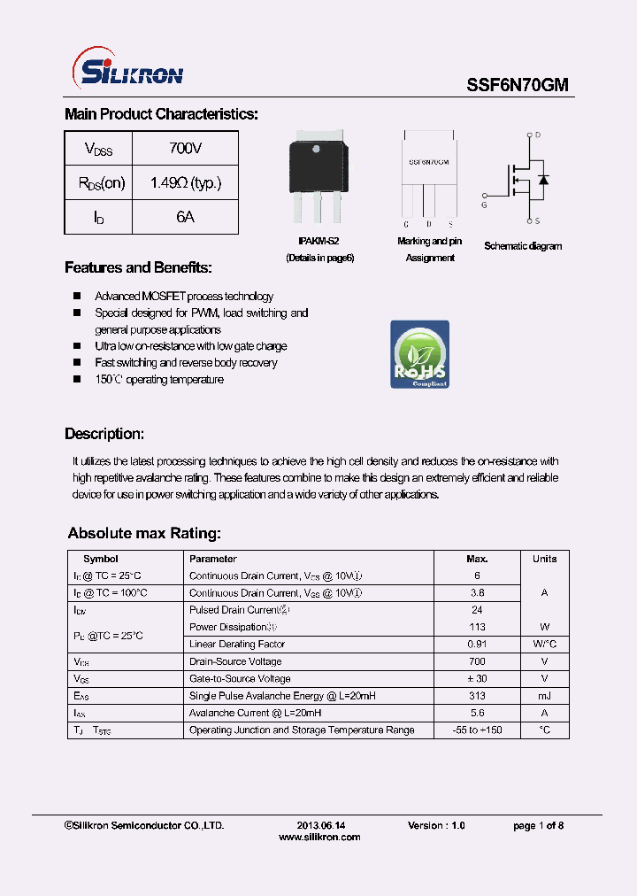 SSF6N70GM_7834608.PDF Datasheet