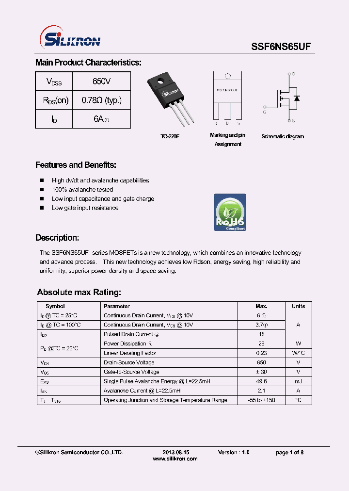 SSF6NS65UF_7834613.PDF Datasheet