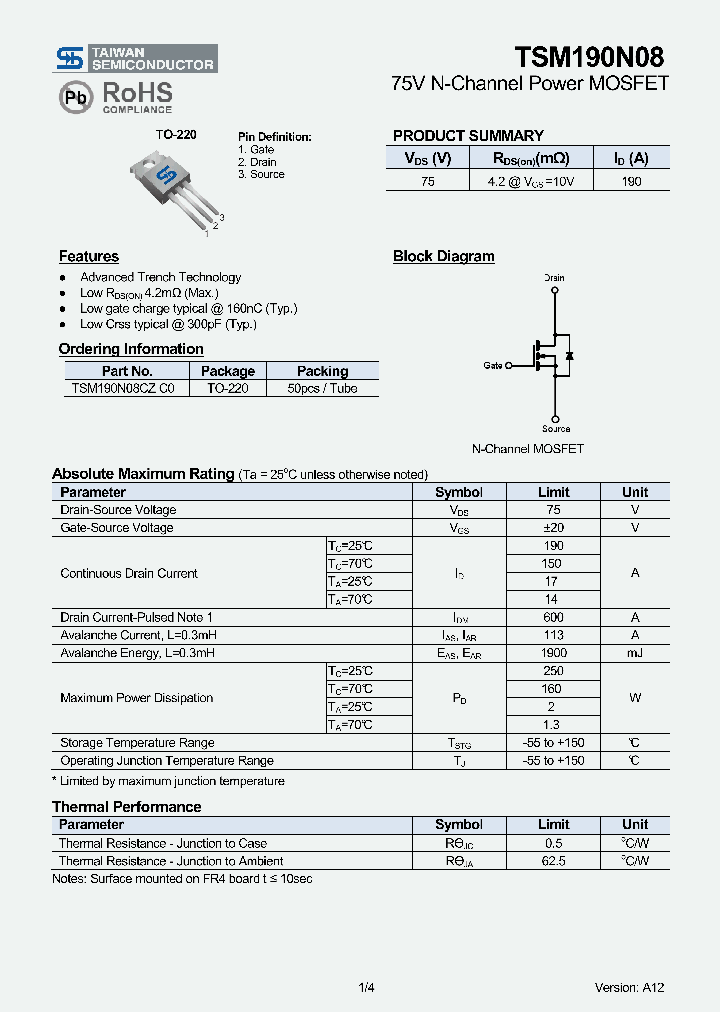 TSM190N08_7834907.PDF Datasheet