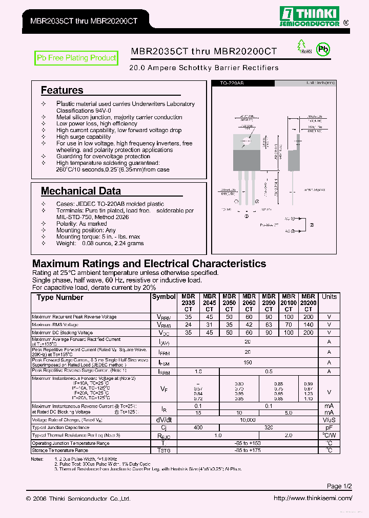 MBR2050CT_7757058.PDF Datasheet
