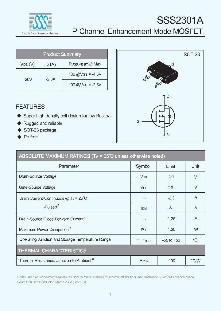 SSS2301A_7762041.PDF Datasheet