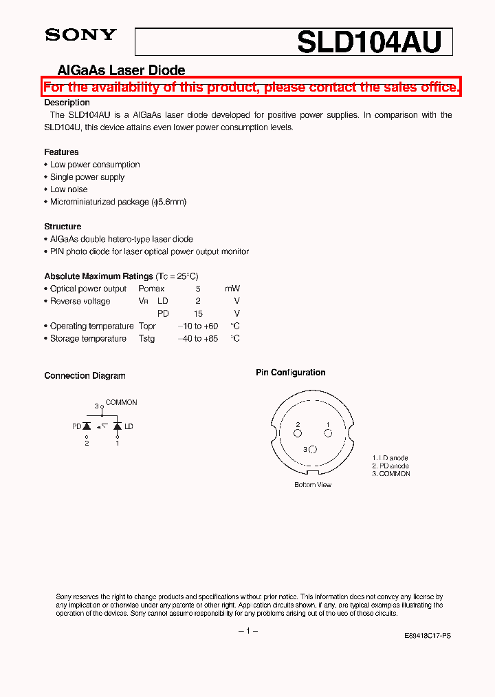 SLD104AU_7782608.PDF Datasheet