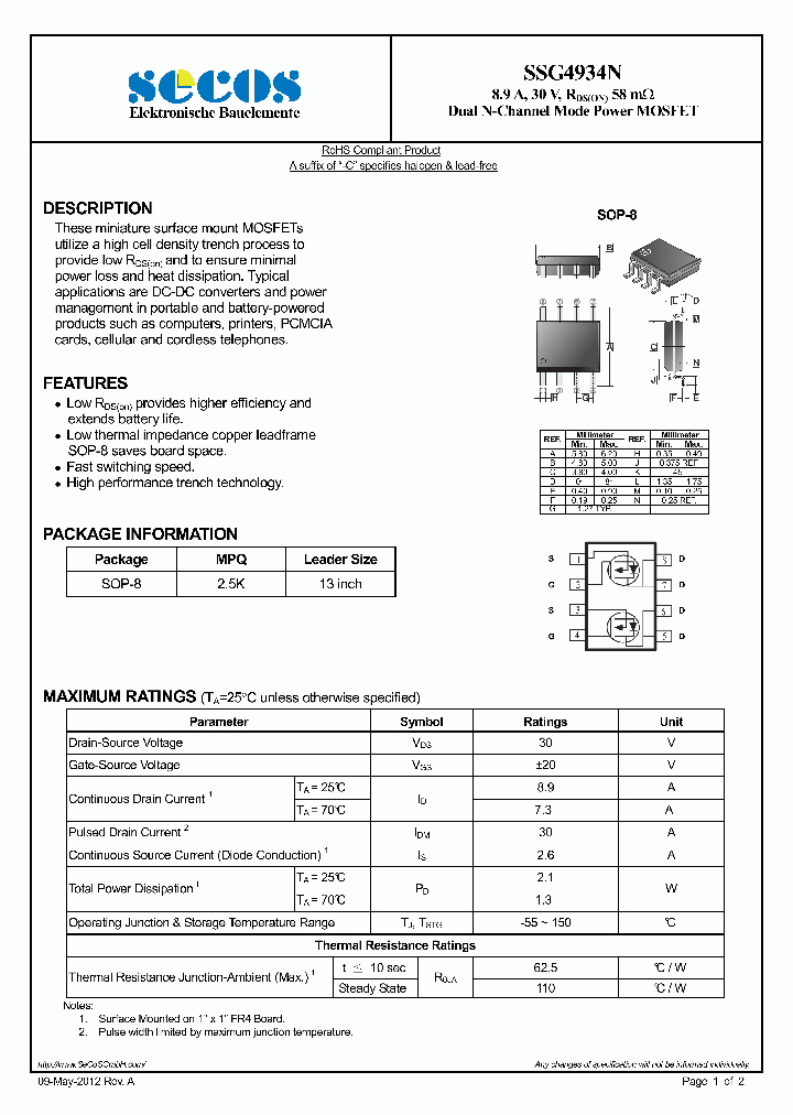 SSG4934N_7843451.PDF Datasheet