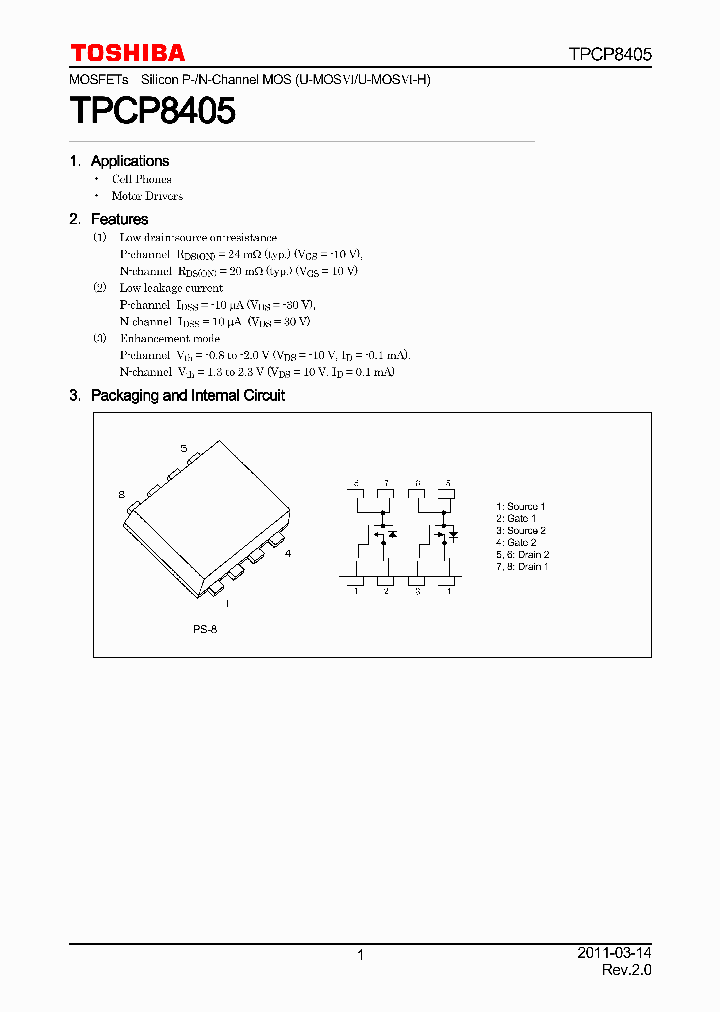 TPCP8405_7761694.PDF Datasheet