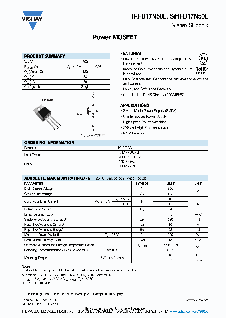 IRFB17N60KPBF_7775669.PDF Datasheet