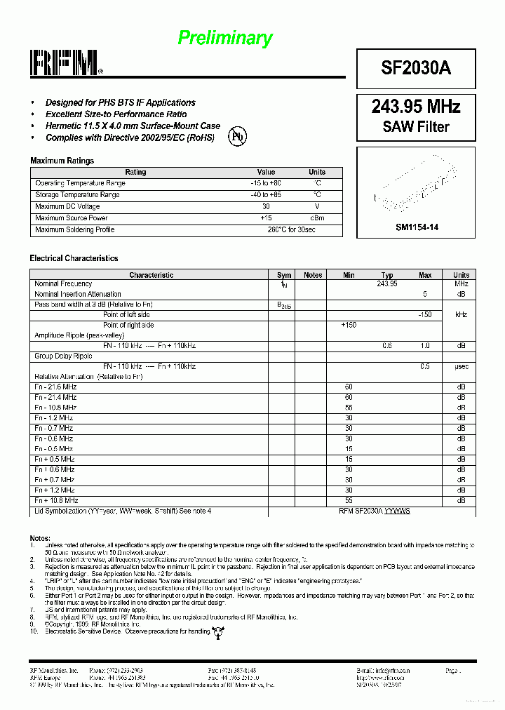 SF2030A_7764504.PDF Datasheet