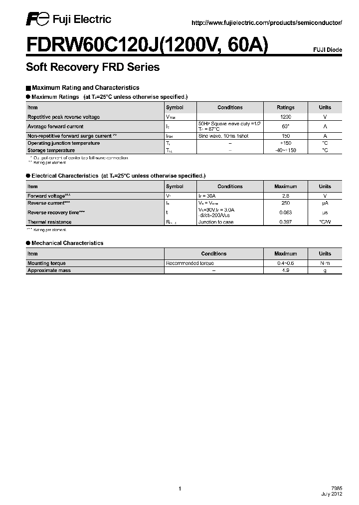 FDRW60C120J_7765234.PDF Datasheet
