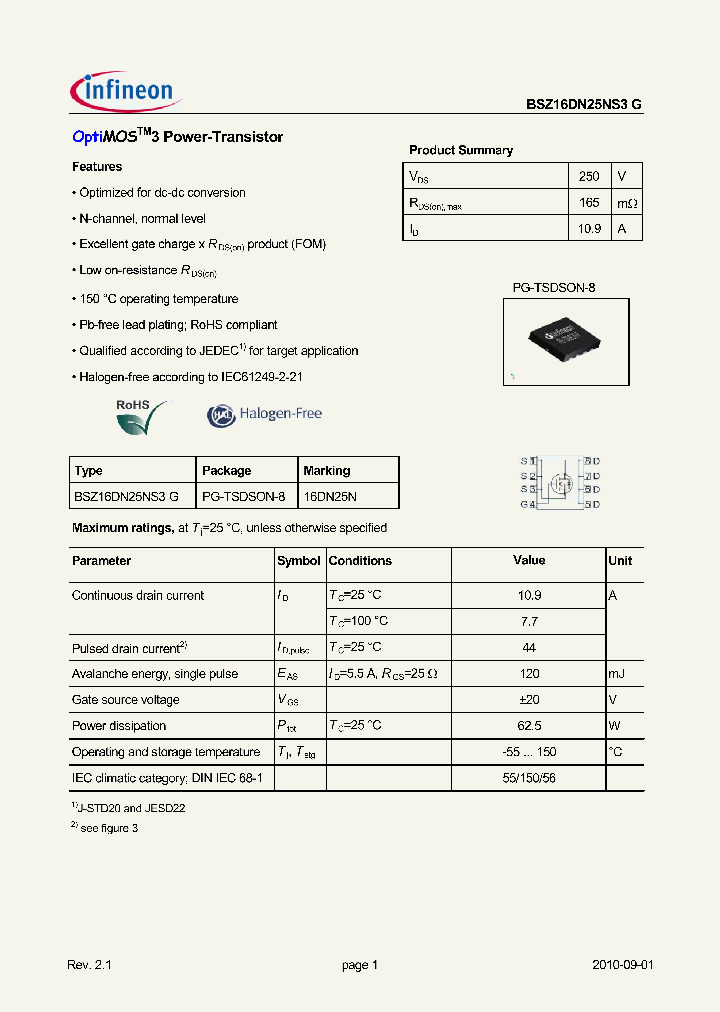 BSZ16DN25NS3G_7850233.PDF Datasheet