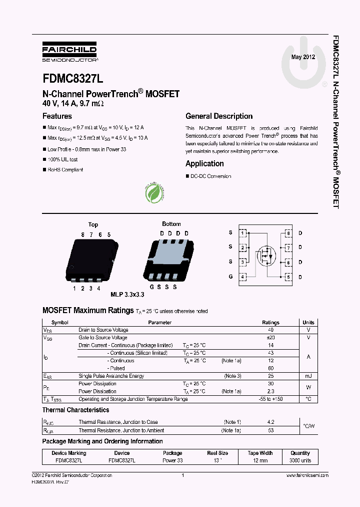 FDMC8327L_7852192.PDF Datasheet