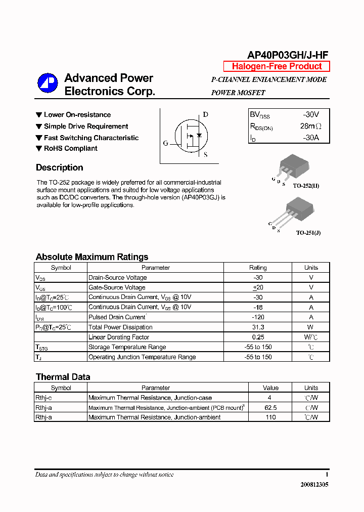 AP40P03GH-HF14_7851479.PDF Datasheet