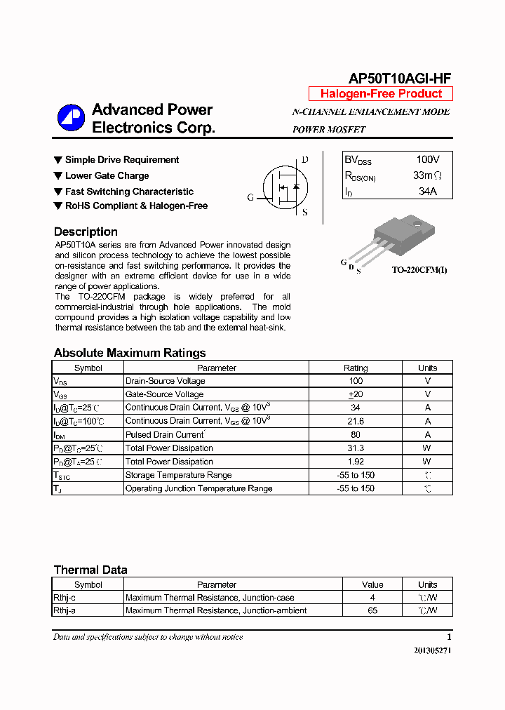 AP50T10AGI-HF14_7853822.PDF Datasheet
