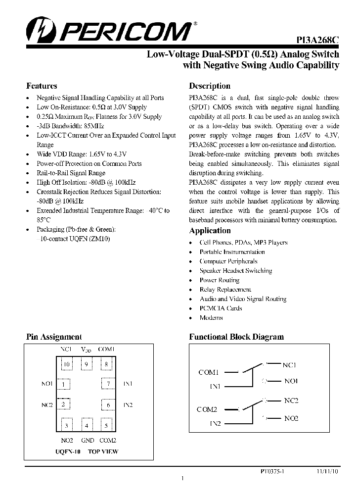 PI3A268CZME_7800211.PDF Datasheet