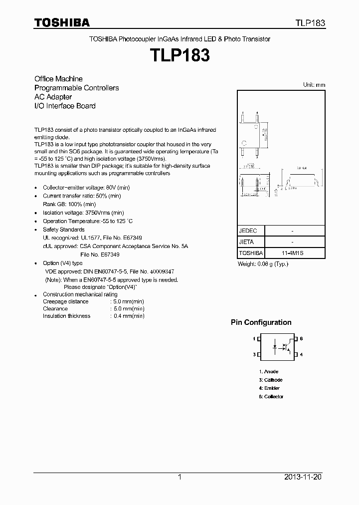 TLP183_7802225.PDF Datasheet