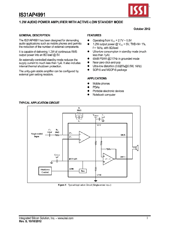 IS31AP4991-SLS2-TR_7860582.PDF Datasheet