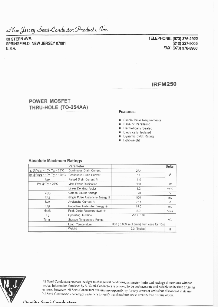 IRFM250_7860753.PDF Datasheet