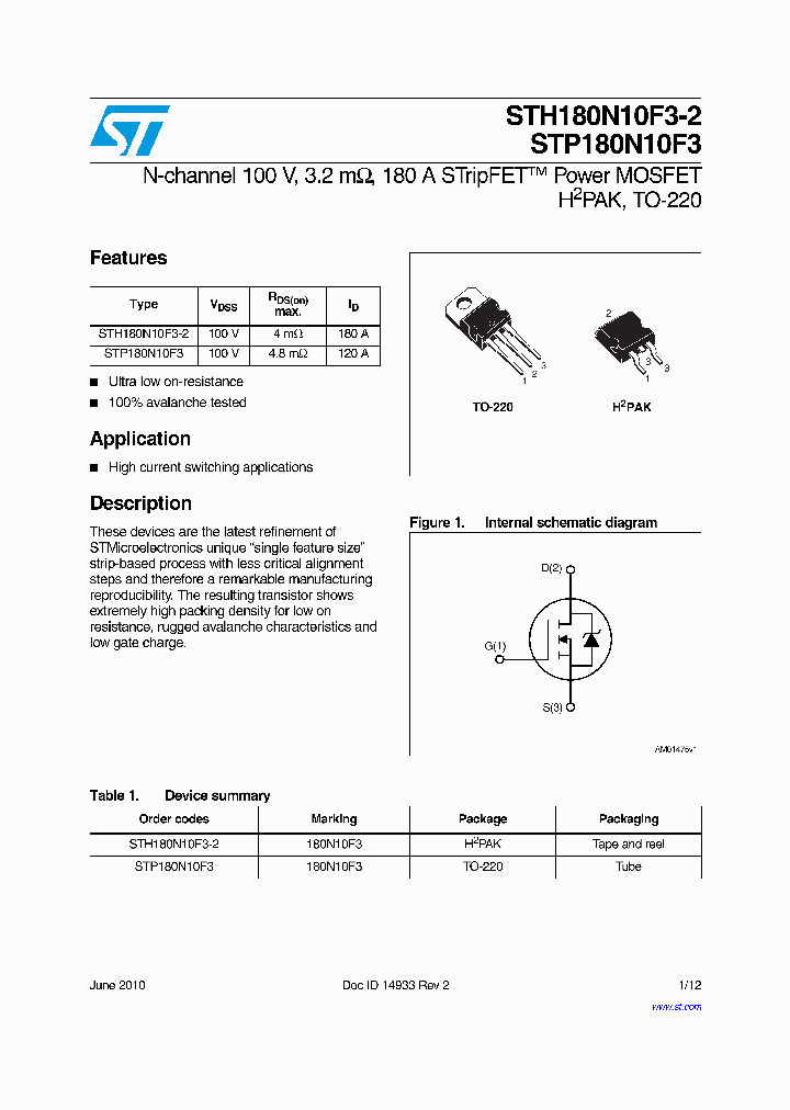 STP180N10F3_7804095.PDF Datasheet
