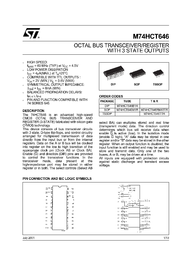 M74HCT646RM13TR_7861873.PDF Datasheet