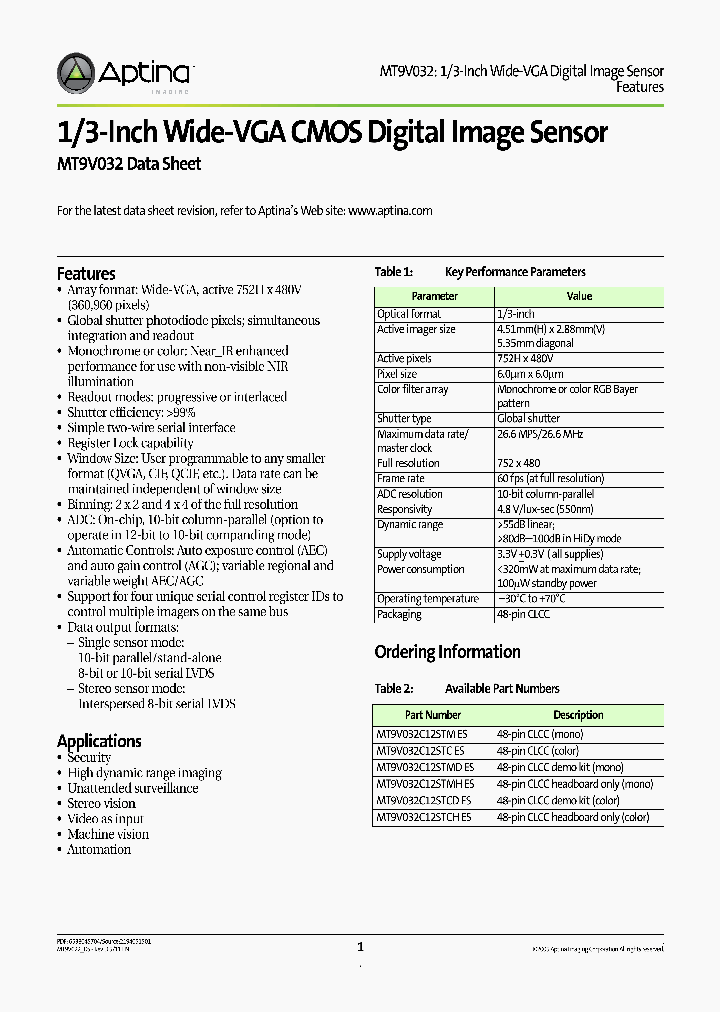MT9V032C12STMH_7771643.PDF Datasheet