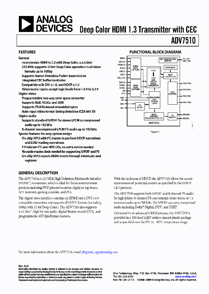 ADV7510BSTZ-P_7864948.PDF Datasheet