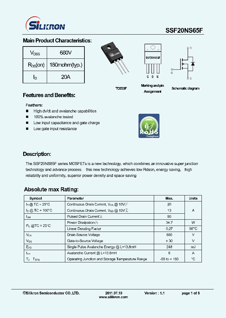 SSF20NS65F_7866840.PDF Datasheet