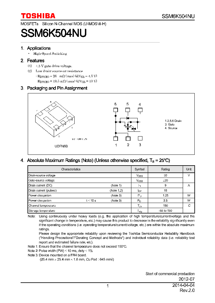 SSM6K504NU_7867455.PDF Datasheet