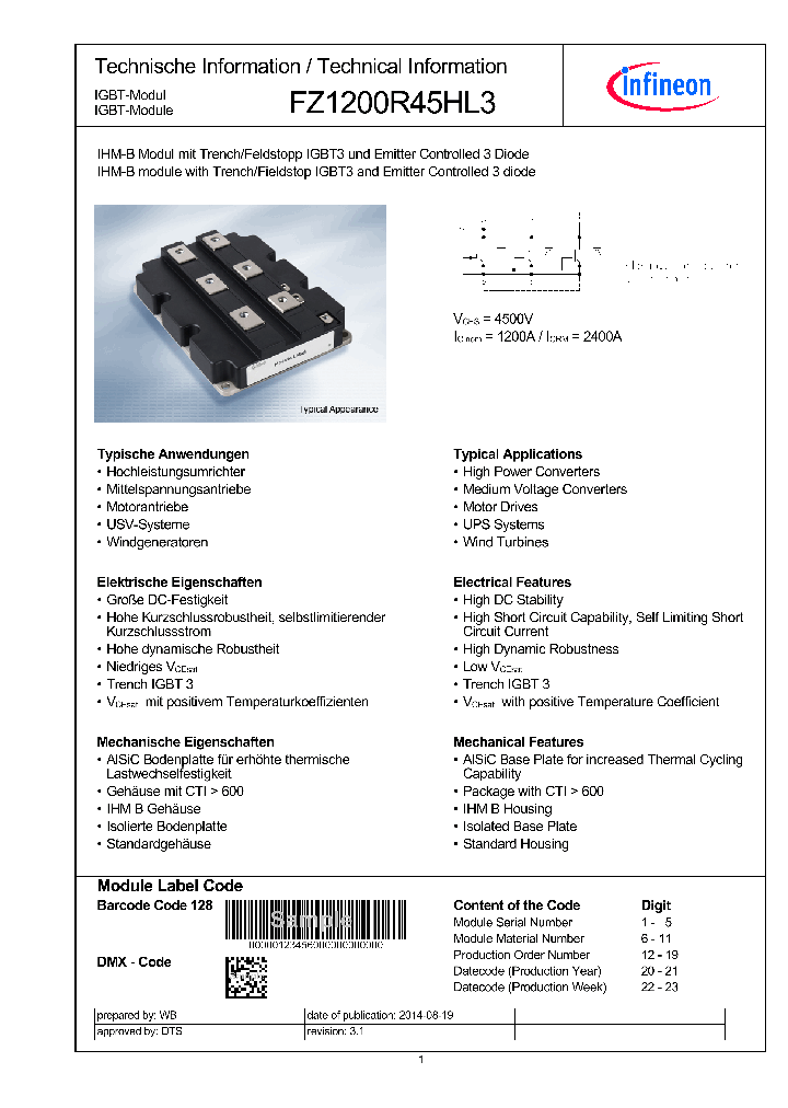 FZ1200R45HL3_7810598.PDF Datasheet