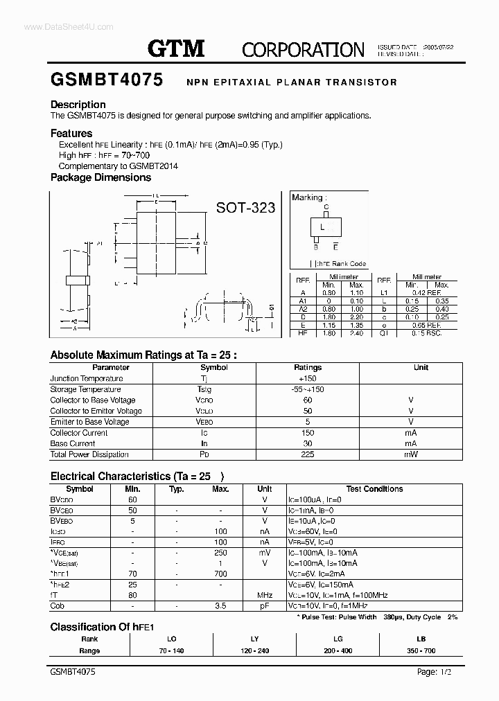 GSMBT4075_7768190.PDF Datasheet