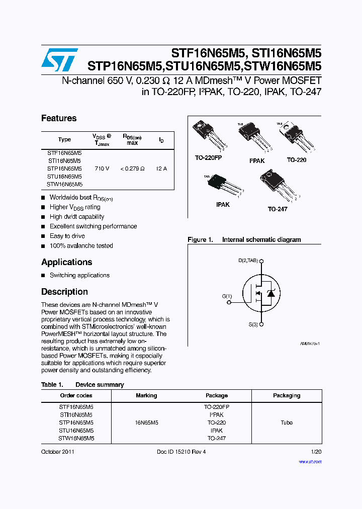 STI16N65M5_7868877.PDF Datasheet