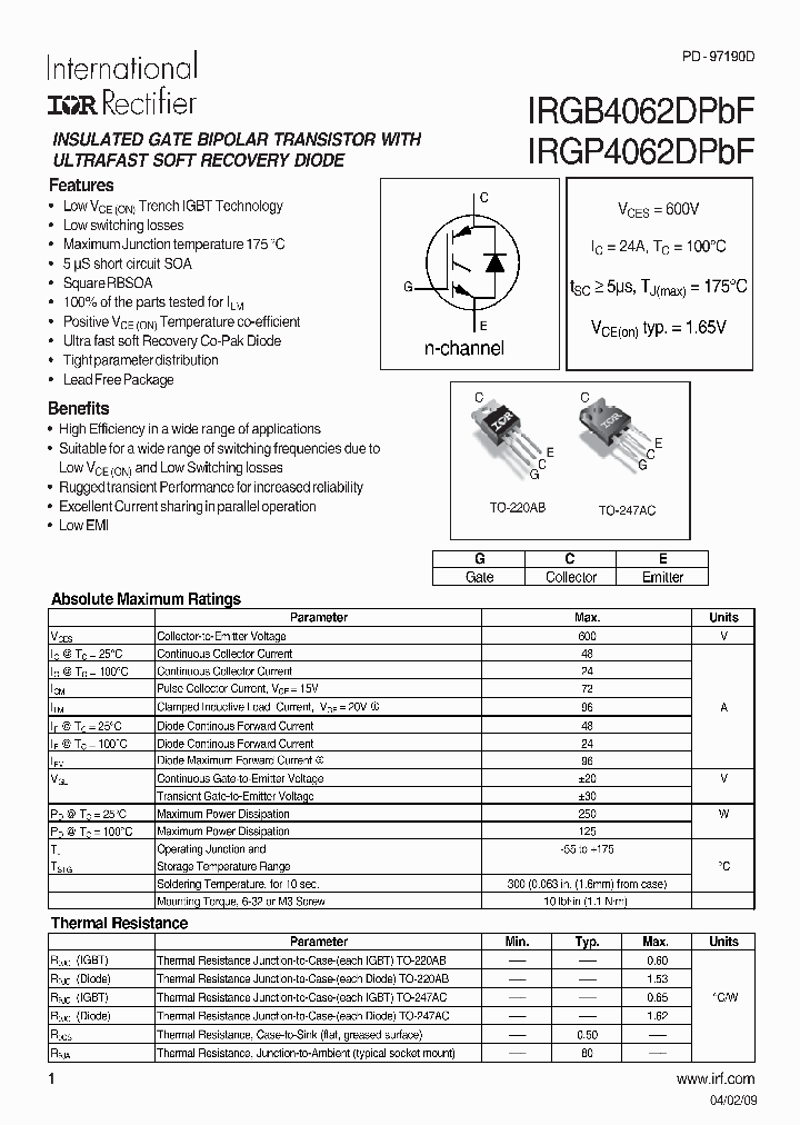 IRGP4062DPBF_7824488.PDF Datasheet