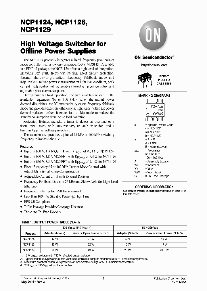 NCP1129_7824049.PDF Datasheet