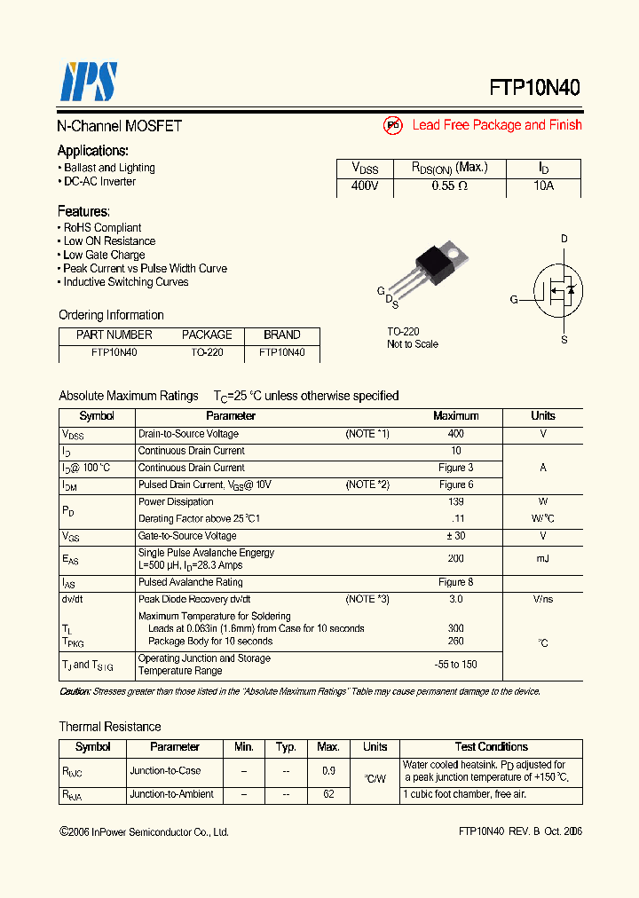 FTP10N40_7773954.PDF Datasheet