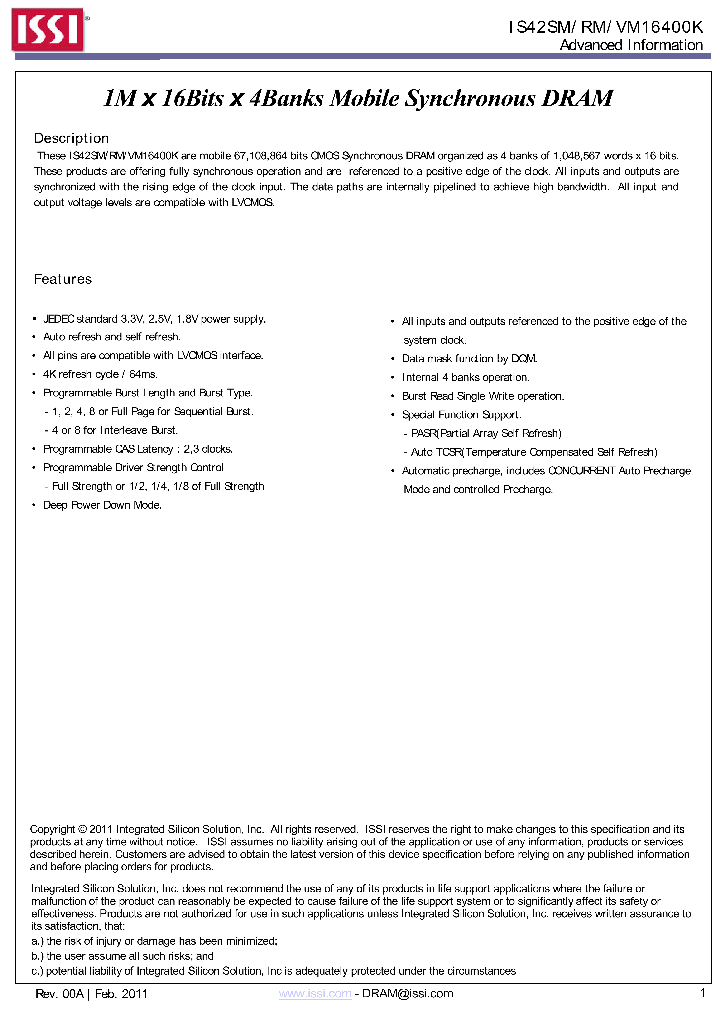 IS42VM16400K-6BLI_7834656.PDF Datasheet