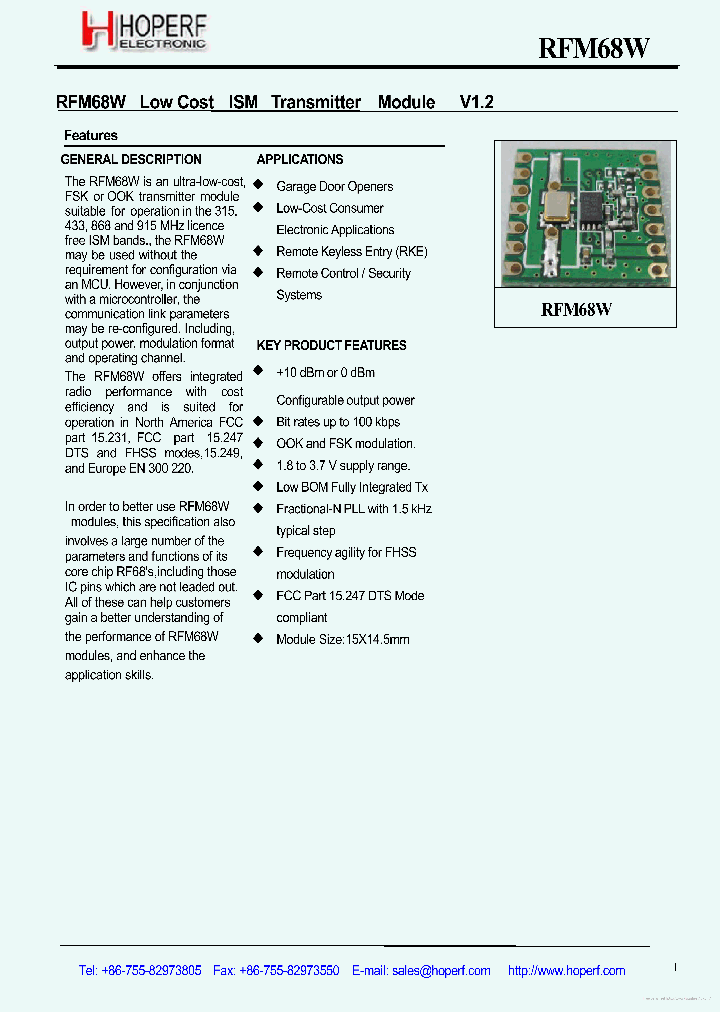 RFM68W_7771480.PDF Datasheet