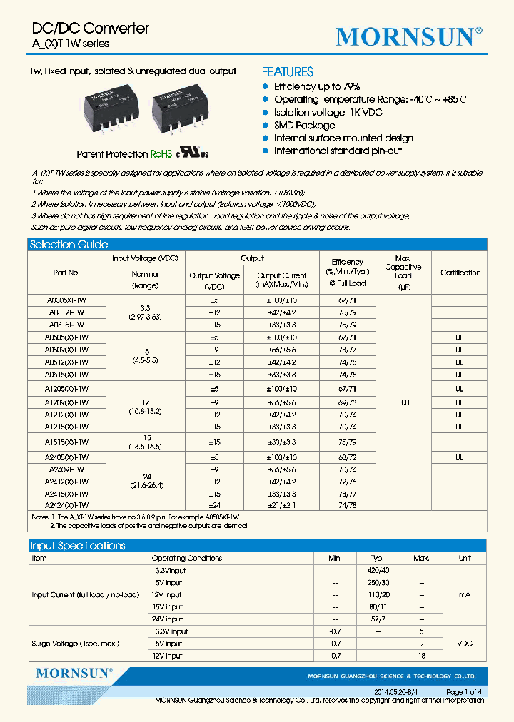 A0305XT-1W_7871406.PDF Datasheet
