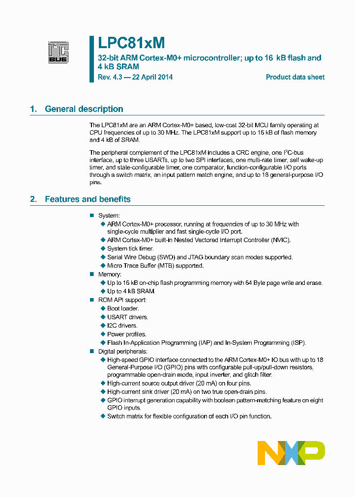 LPC812M101FD20_7872767.PDF Datasheet