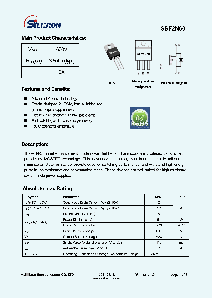 SSF2N60_7873114.PDF Datasheet