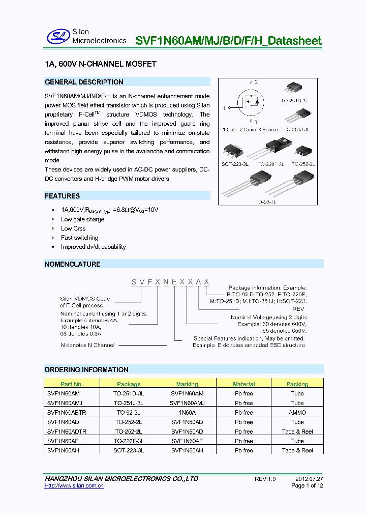 SVF1N60ADTR_7776588.PDF Datasheet