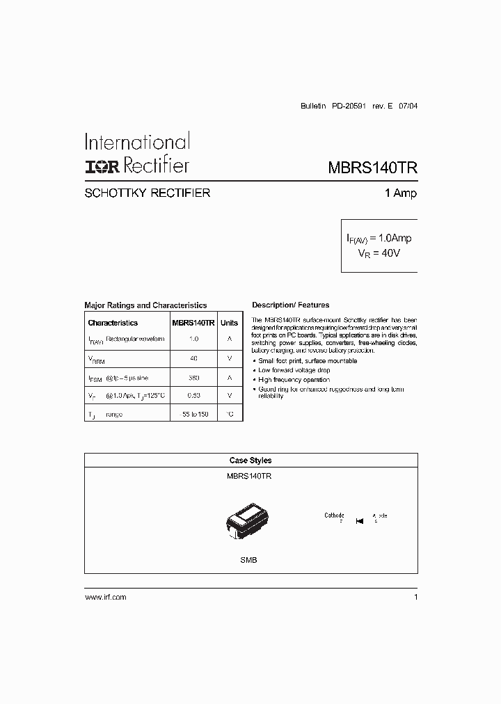 MBRS140TRPBF_7861897.PDF Datasheet